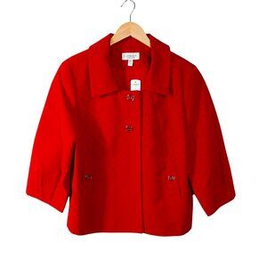 Conrad C Collection, NWT, Stylish Jacket, Bright Red, Size 12, Back Pleats